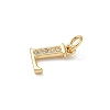 Brass Micro Pave Cubic Zirconia Charms KK-I382-03G-L-2