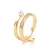 Brass Micro Pave Cubic Zirconia Open Rings RJEW-J017-VC199-1