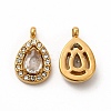 PVD Vacuum Plating 304 Stainless Steel Cubic Zirconia Pendants STAS-A076-01G-04-2