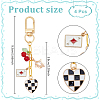 4Pcs Alloy Enamel & Acrylic Pendant Decorations KEYC-NB00031-2