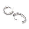 Rhodium Plated 925 Sterling Silver with Clear Cubic Zirconia Hoop Earrings EJEW-K258-11P-2