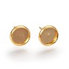 Flat Round 304 Stainless Steel Stud Earring Settings Ion Plating(IP) STAS-I323-8mm-G03-2