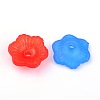 Mixed Frosted Flower Shaped Transparent Acrylic Bead Caps X-PAF087Y-2