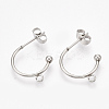 Non-Tarnish 304 Stainless Steel Stud Earring Findings LS-X-STAS-T047-21-1
