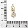 Brass Pave Clear Cubic Zirconia Flat Round Connector Charms KK-A275-24G-3