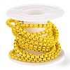 Eco-friendly Spray Painted Handmade Brass Box Chains KK-J276-17-P07-3