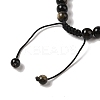 8mm Round Natural Golden Sheen Obsidian Braided Bead Bracelets BJEW-C067-01B-22-4