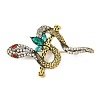 Snake Alloy Rhinestone Brooches for Backpack Clothes JEWB-Z040-01A-AG-1