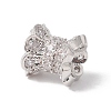 Eco-Friendly Rack Plating Brass Micro Pave Cubic Zirconia Double Sided Bead Caps KK-F835-25A-P-2