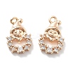 Micro Pave Clear Cubic Zirconia Pendants KK-M102-03G-1