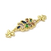 Rack Plating Brass Pave Colorful Cubic Zirconia Flower Connector Charms KK-C052-37C-G-2