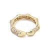 Brass Micro Pave Cubic Zirconia Cuff Rings RJEW-I103-037G-3