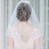 Nylon Mesh Bridal Veils with Hair Comb AJEW-WH0258-993-4