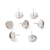 304 Stainless Steel Flat Round Stud Earring Settings X-STAS-I017-02-3