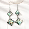 Brass Natural Abalone Shell Dangle Earrings EJEW-F388-01E-P-1