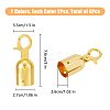 4Pcs 2 Colors Zinc Alloy Cord Ends FIND-FH0008-76-8