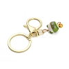 Fortune Cat Porcelain Pendant Keychain KEYC-G064-03F-3