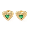 Rack Plating Brass with Cubic Zirconia Stud Earrings for Women EJEW-G394-05G-2