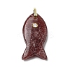 Natural Strawberry Quartz Pendants KK-D021-05A-G-1