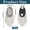 2Pcs Felt & Iron & Rhinestone Tassel Epaulette AJEW-CN0007-74A-P-2