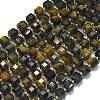 Dyed Natural Yellow Blue Tiger Eye Beads Strands G-K389-A34-01-1