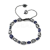 Natural  Lapis Lazuli
 & Non-magnetic Synthetic Hematite Beaded Braided Bead Bracelets for Men Women BJEW-Z148-08P-05-2
