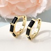 Brass Pave Cubic Zirconia Hoop Earrings EJEW-G471-09G-02-1