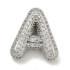 Platinum Plated Brass Micro Pave Cubic Zirconia Pendants KK-L073-001P-A-1