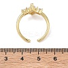 Brass Micro Pave Cubic Zirconia Cuff Open Rings for Women RJEW-L343-14G-04-5