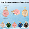 50Pcs 5 Colors Golden Plated Alloy Enamel Pendants FIND-SC0012-80-2