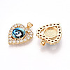 Brass Micro Pave Clear Cubic Zirconia Pendants for Women KK-T070-93A-04-2