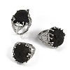 Nuggets Natural Tektite Finger Rings RJEW-P128-08P-C-1