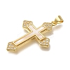 Brass Micro Pave Cubic Zirconia Pendants KK-R002-06G-2