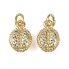 Brass Micro Pave Cubic Zirconia Pendants KK-I358-061G-A-1