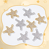 8Pcs 2 Colors Brass Micro Pave Clear Cubic Zirconia Links Connectors KK-CA0003-08-5