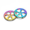 Rack Plating Rainbow Color Alloy Pendants PALLOY-S180-301-3