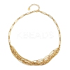304 Stainless Steel Multi Layerd Oval Bib Necklaces for Women NJEW-A032-09G-01-2