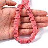 Flat Round Handmade Polymer Clay Beads CLAY-R067-10mm-14-7
