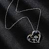 Brass Blue Cubic Zirconia Mushroom Heart Pendant Necklaces for Women LS-NJEW-C067-01P-3