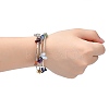 Three Loops Natural Gemstone Beaded Wrap Bracelets BJEW-JB02331-03-5