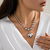 CCB Plastic Heart Pendant Round Graduated Beaded Necklaces for Women FS-WG1351C-10-1