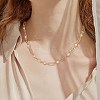 Imitation Pearl Sun & Oval Boho Link Chain Necklaces JN1131A-6