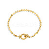 Brass Flat Round Link Chains Bracelets for Women FS-WGC8AF4-05-1