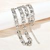 304 Stainless Steel Ring Link Chain Necklaces NJEW-H072-02A-P-3