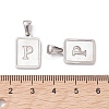 304 Stainless Steel Pave Shell Pendants STAS-G327-01P-P-3