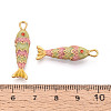 304 Stainless Steel Enamel Pendants STAS-N124-26A-01G-3