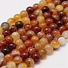 Natural Striped Agate/Banded Agate Bead Strands G-K155-A-6mm-07-1