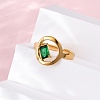 304 Stainless Steel Adjustable Cuff Rings for Women RJEW-B126-06G-01-3
