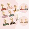8Pcs 8 Colors Alloy Enamel Pendant Decorations HJEW-FS00084-2