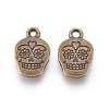 Mexico Holiday Day of the Dead Sugar Skull Tibetan Style Alloy Metal Pendants TIBEP-21061-AB-LF-2